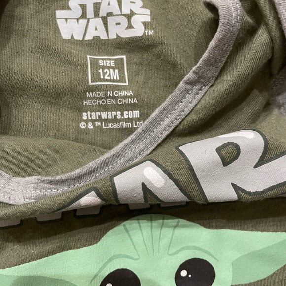 Cute BABY YODA lot: Bodysuit+Pyjama, green/grey, 12months. Never worn! Star Wars - Picture 3 of 4